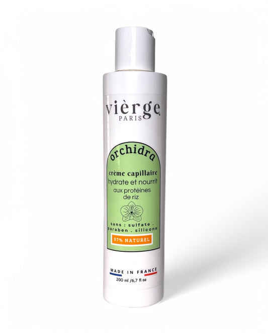Crème Capillaire Hydratante Intense-Aloe vera, Erythritol et Protéine de Riz / Nutrition et Définition-97% Origine Naturelle Vegan ORCHIDRA